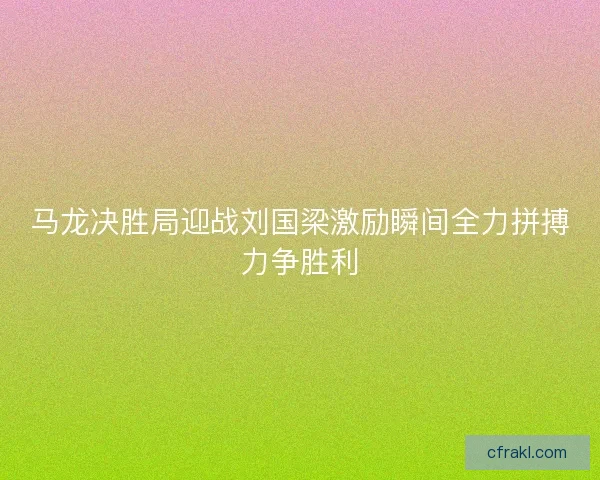 马龙决胜局迎战刘国梁激励瞬间全力拼搏力争胜利